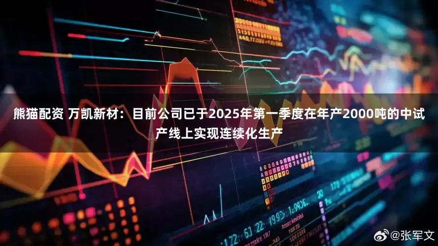 熊猫配资 万凯新材：目前公司已于2025年第一季度在年产2000吨的中试产线上实现连续化生产